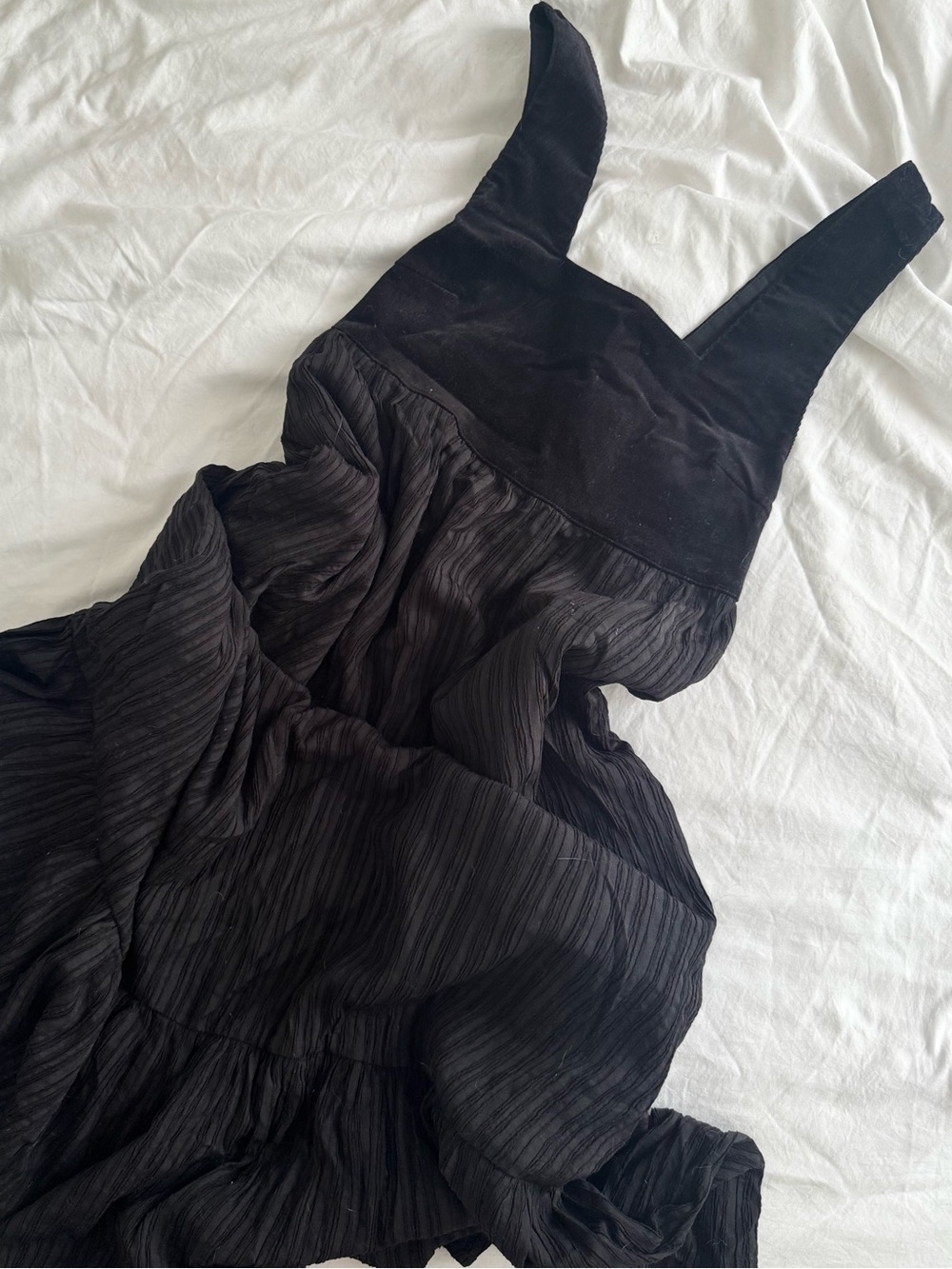 Moussy Black Pleated Maxi Dress with Wide Straps